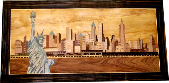 New York marquetry top before pressing